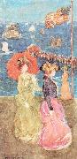 Figures Under the Flag Maurice Prendergast